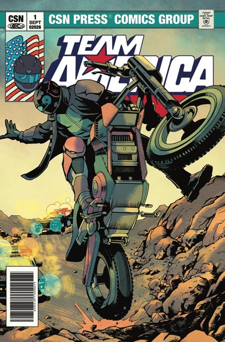 TEAM AMERICA RACING FULL THROTTLE EDITION #1 (ONE SHOT) CVR B JAVIER SALTARES VARIANT (Backorder, Allow 4-5 Weeks)