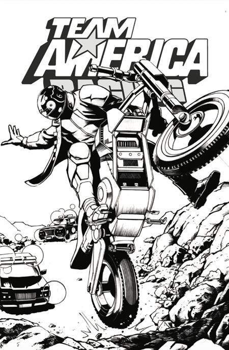 TEAM AMERICA RACING FULL THROTTLE EDITION #1 (ONE SHOT) CVR F JAVIER SALTARES B&W VARIANT (01 Jul Release)