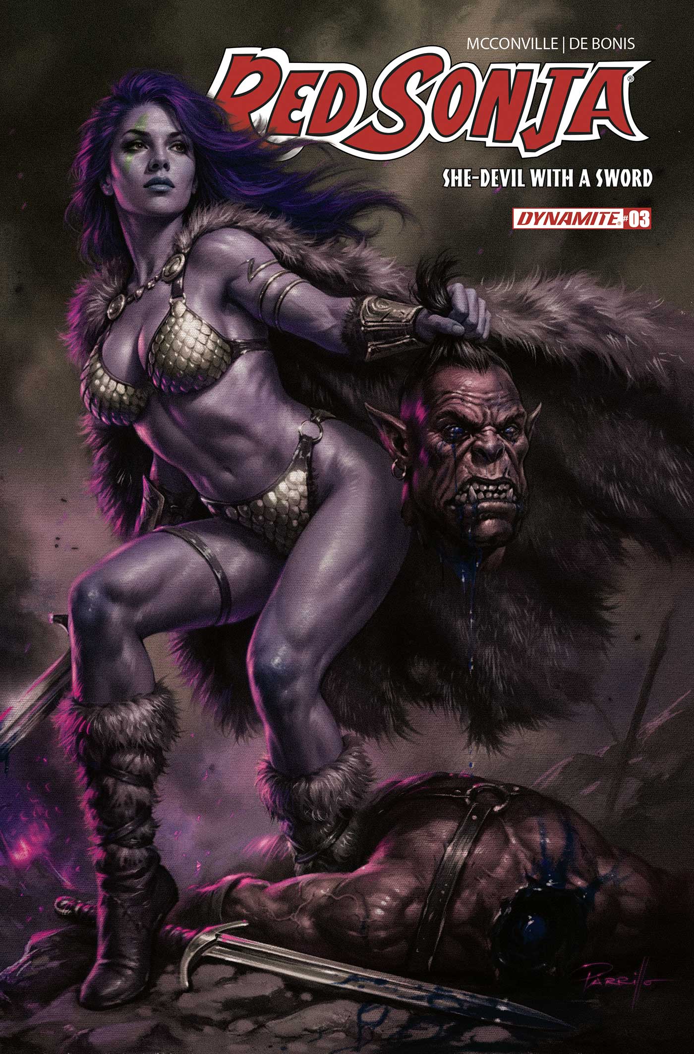 RED SONJA SHE DEVIL WITH A SWORD #3 CVR L LUCIO PARRILLO ULTRAVIOLET VAR (01 Jul Release)