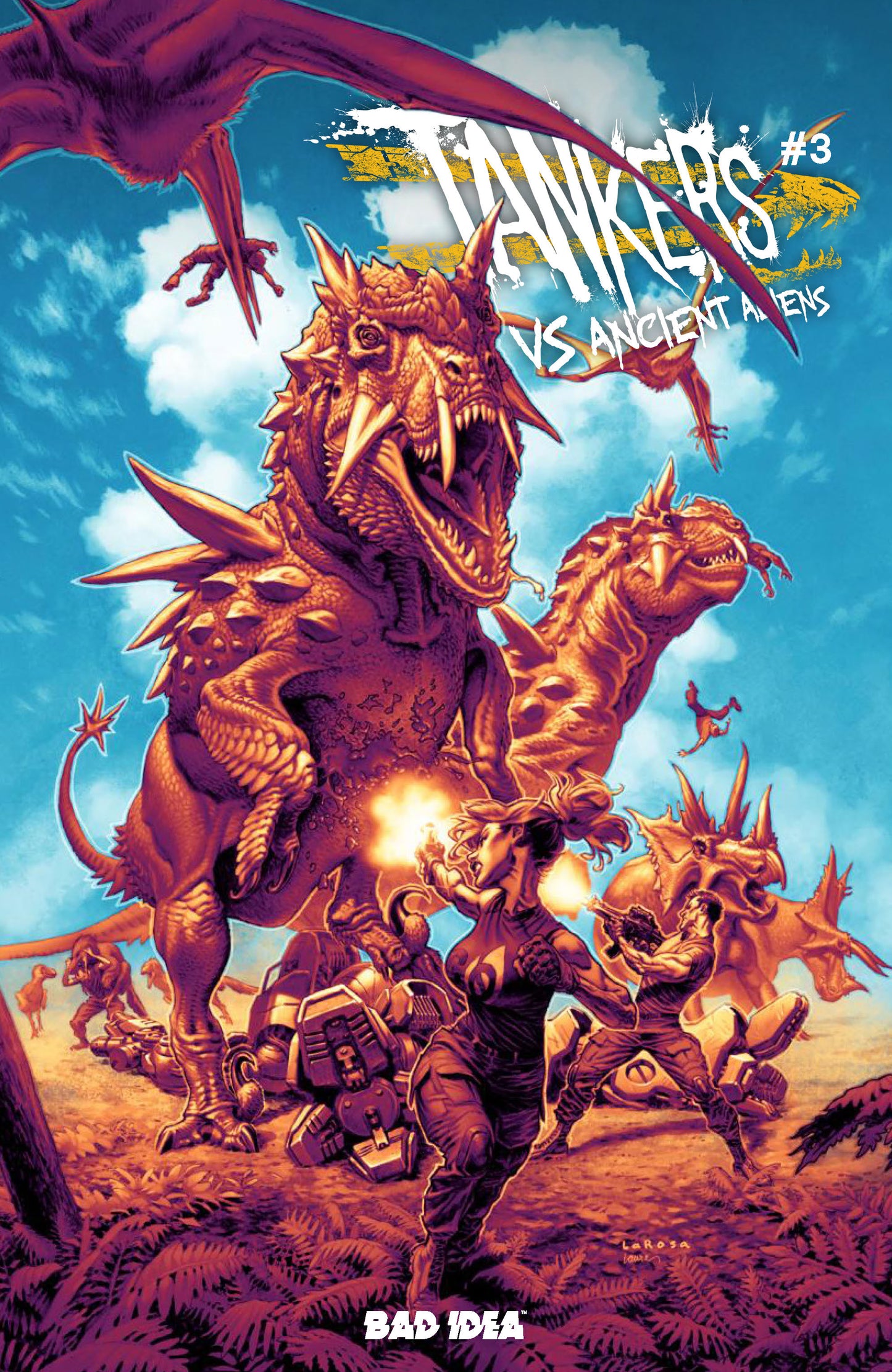 TANKERS VS ANCIENT ALIENS # 3 (OF 4) CVR B LEWIS LAROSA VAR | BAD IDEA | Comicbookeroo