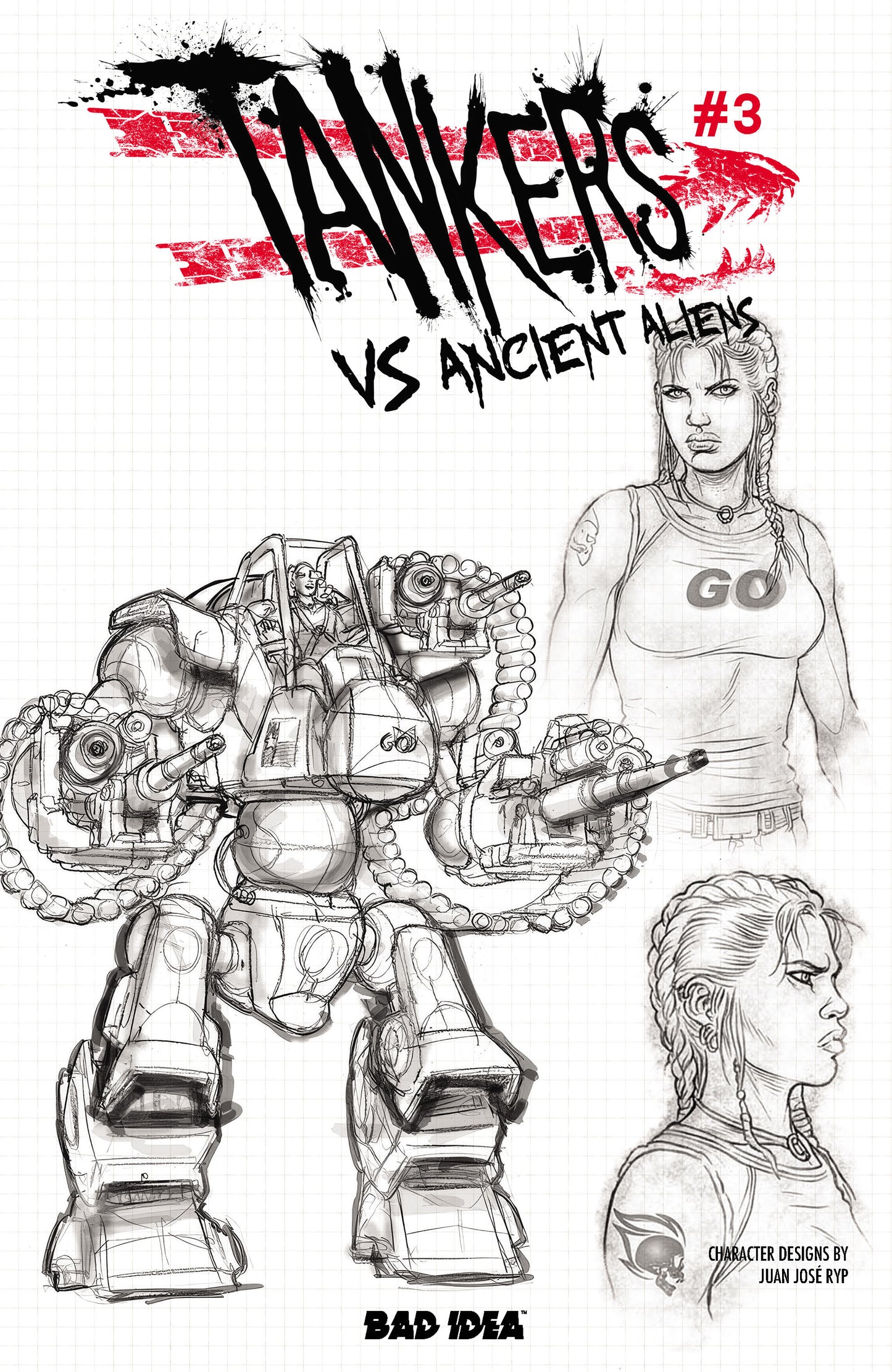 TANKERS VS ANCIENT ALIENS # 3 (OF 4) CVR C JUAN JOSE RYP DESIGN VAR | BAD IDEA | Comicbookeroo