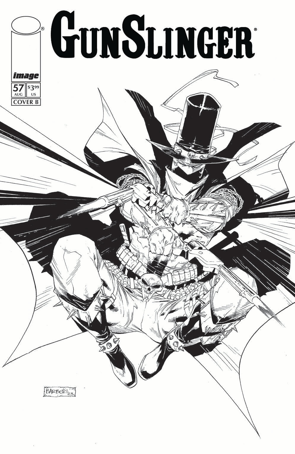 GUNSLINGER SPAWN #57 CVR B CARLO BARBERI B&W VAR | IMAGE COMICS | Comicbookeroo