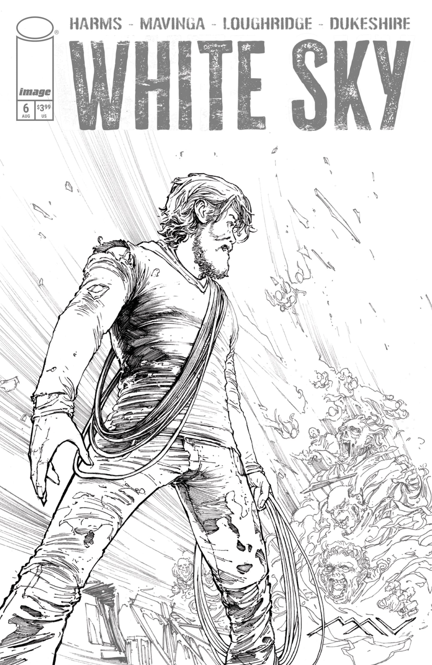WHITE SKY #6 CVR C JP MAVINGA B&W VAR (MR) (26 Aug Release)
