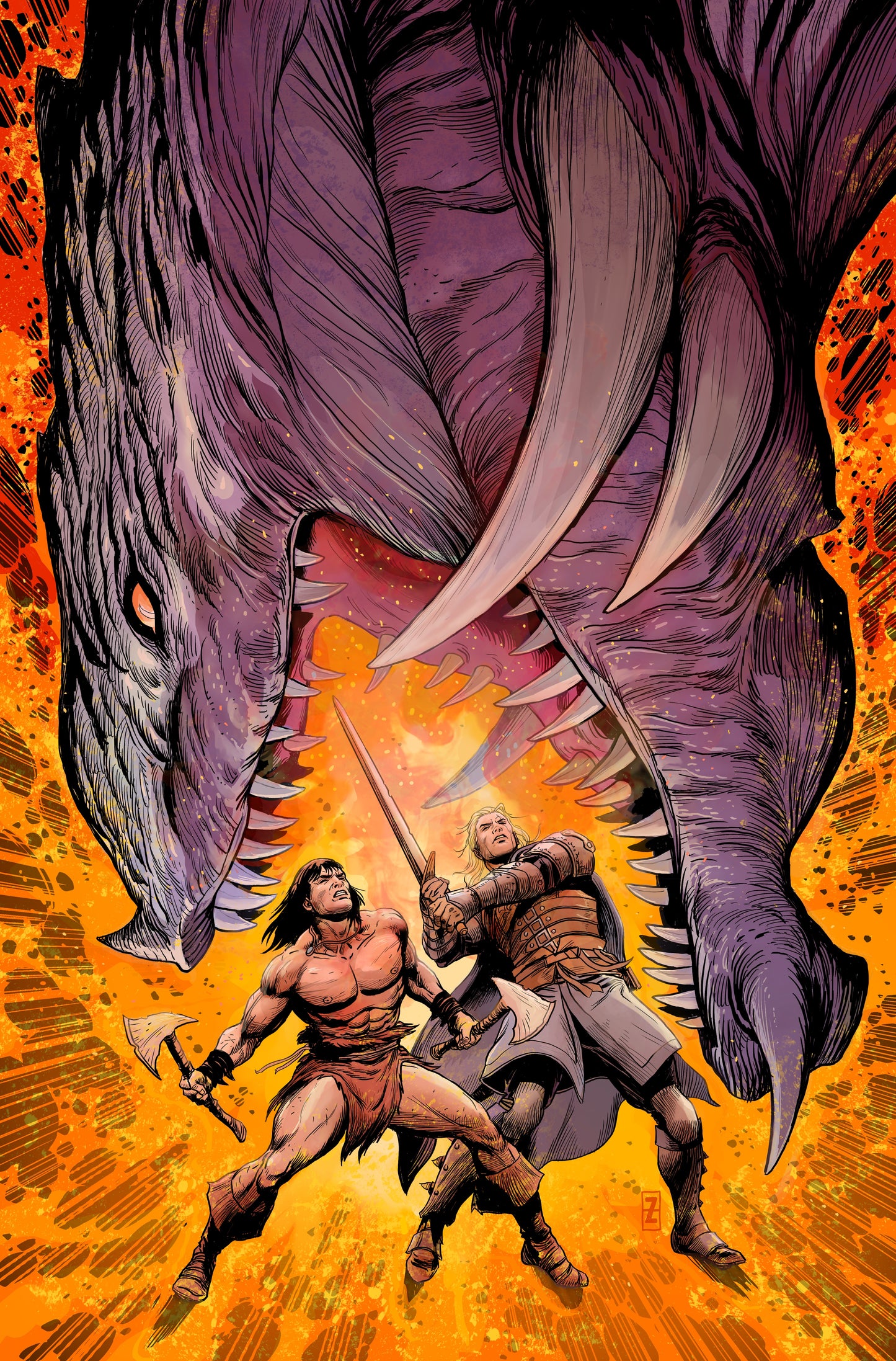 CONAN AND DRAGONERO #4 (OF 7) CVR C PATCH ZIRCHER VIRGIN CARDSTOCK VAR (MR) | TITAN COMICS | Comicbookeroo