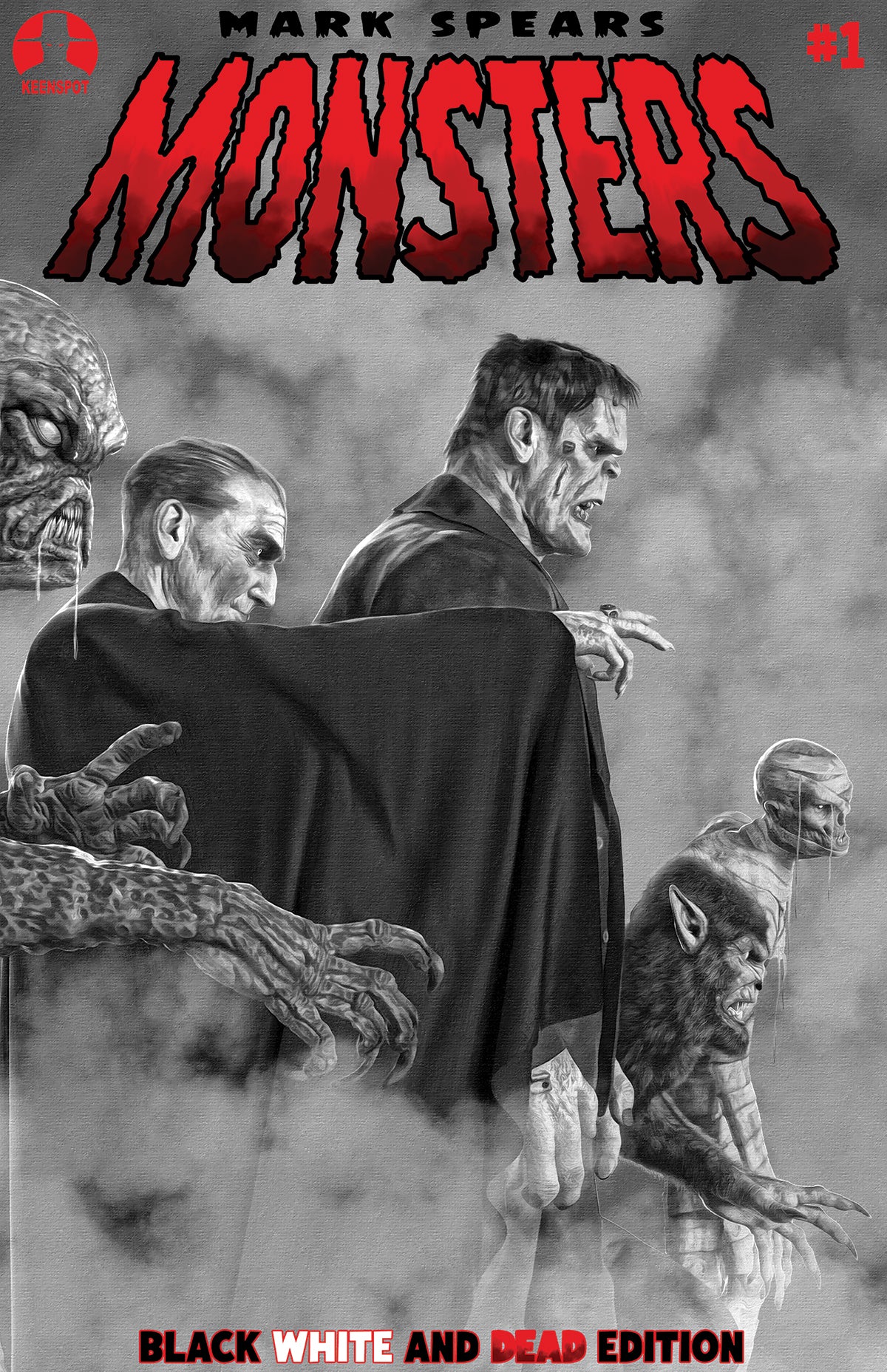 MARK SPEARS MONSTERS #1 7TH PTG BLACK WHITE & DEAD EDITION CVR A MARK SPEARS BLOOD SEEKERS