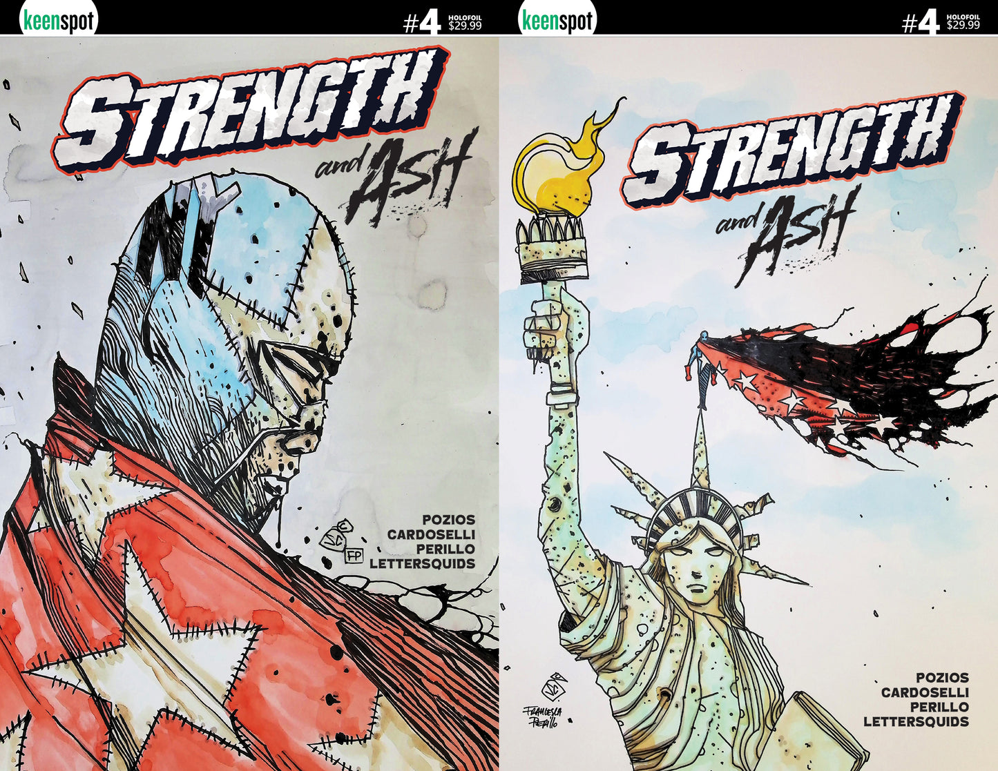 STRENGTH & ASH #4 CVR D STEFANO CARDOSELLI FRANCESCA PERILLO HOLOFOIL FLIP COVER VAR