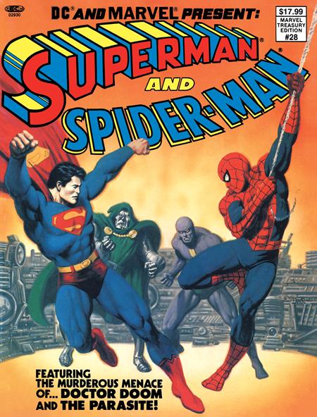 DC AND MARVEL PRESENT SUPERMAN AND SPIDER-MAN (MARVEL TREASURY EDITION #28) #1 FACSIMILE EDITION CVR A JOHN ROMITA SR & BOB LARKIN (Backorder, Allow 4-5 Weeks) | DC COMICS | Comicbookeroo