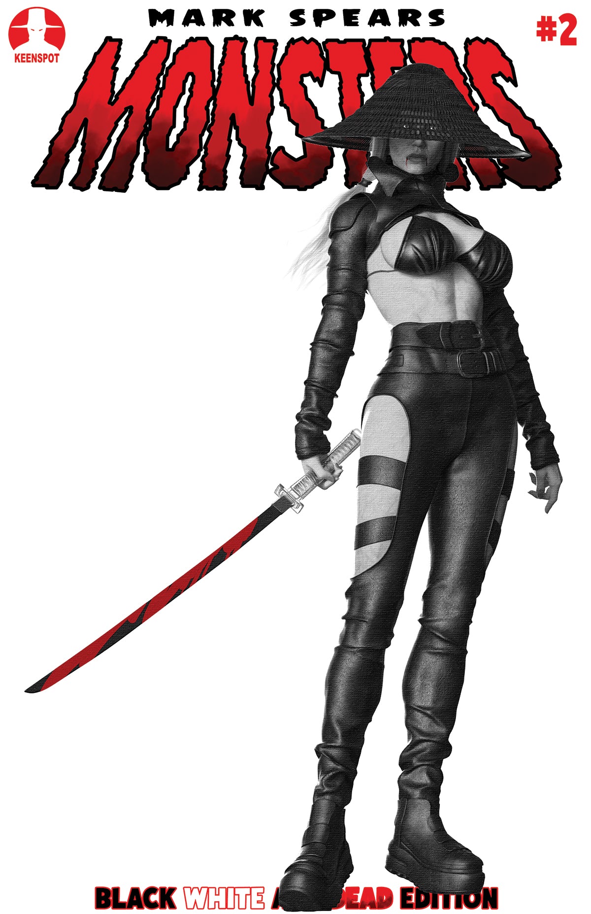 MARK SPEARS MONSTERS #2 4TH PTG BLACK WHITE & DEAD EDITION CVR E MARK SPEARS TASTE OF BLOOD HOLOFOIL FLIP VAR