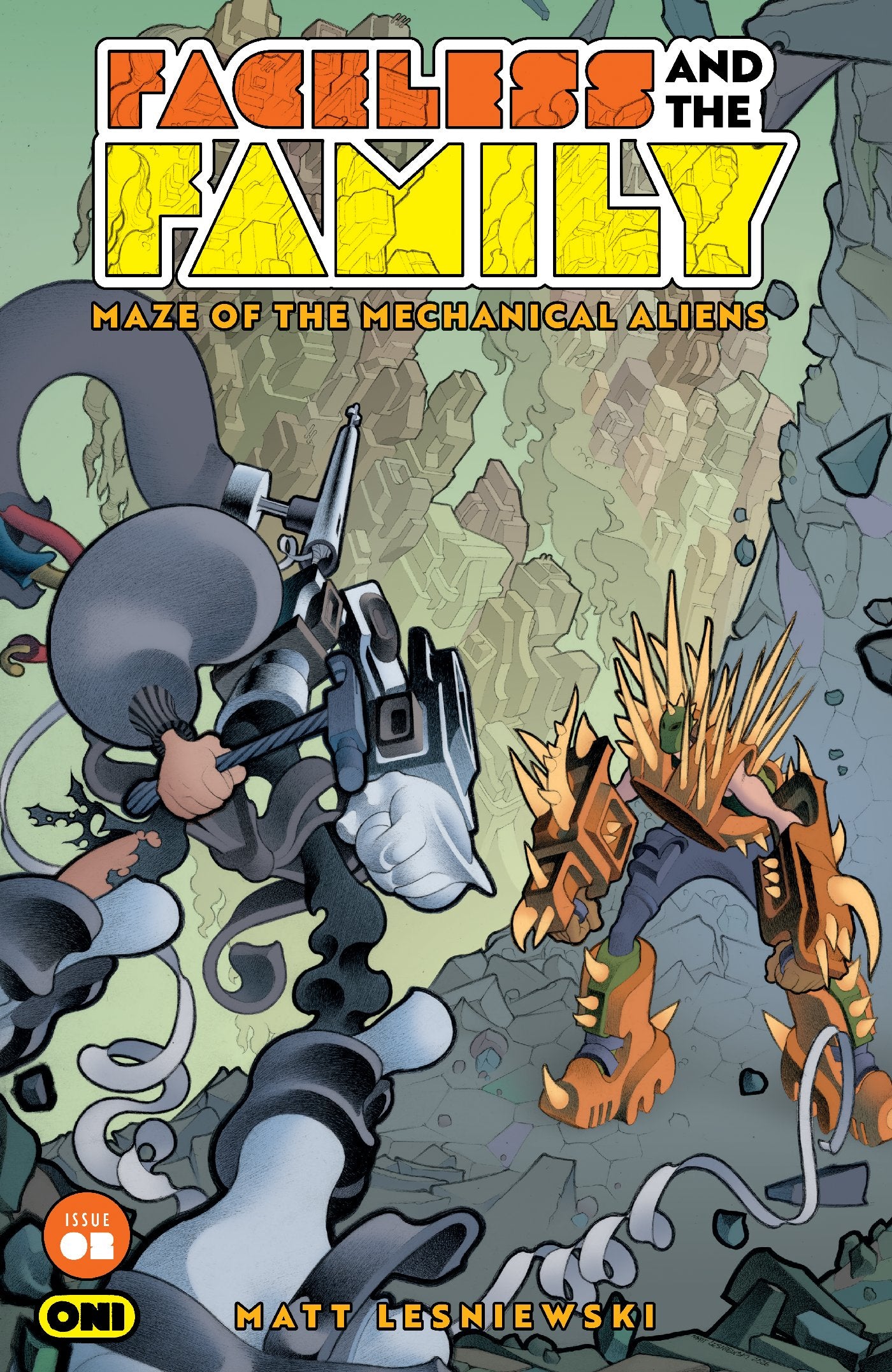 FACELESS AND THE FAMILY MAZE OF THE MECHANICAL ALIENS #2 (OF 4) CVR A MATT LESNIEWSKI | ONI PRESS | Comicbookeroo