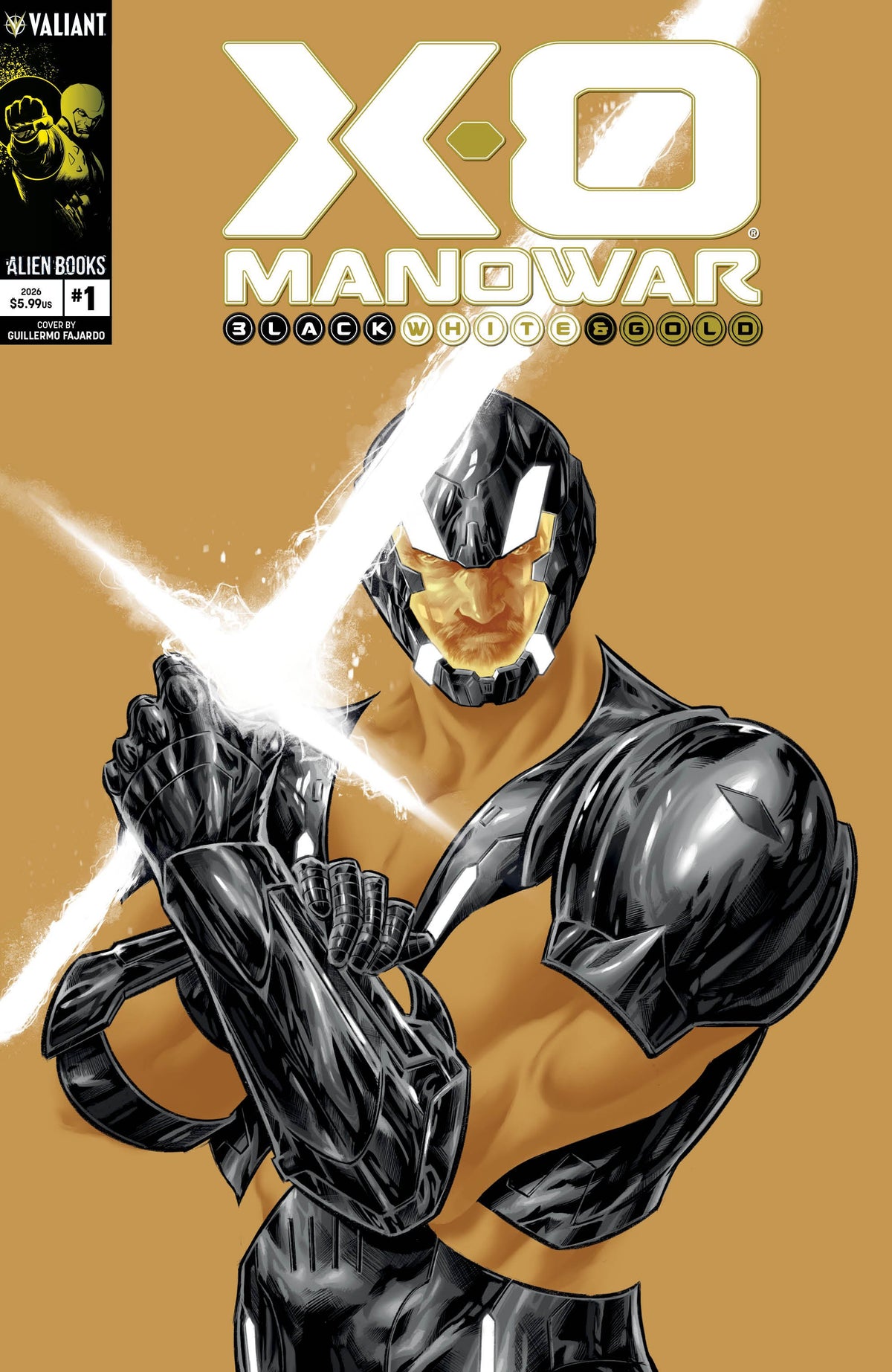 X-O MANOWAR BLACK, WHITE & GOLD #1 COVER A