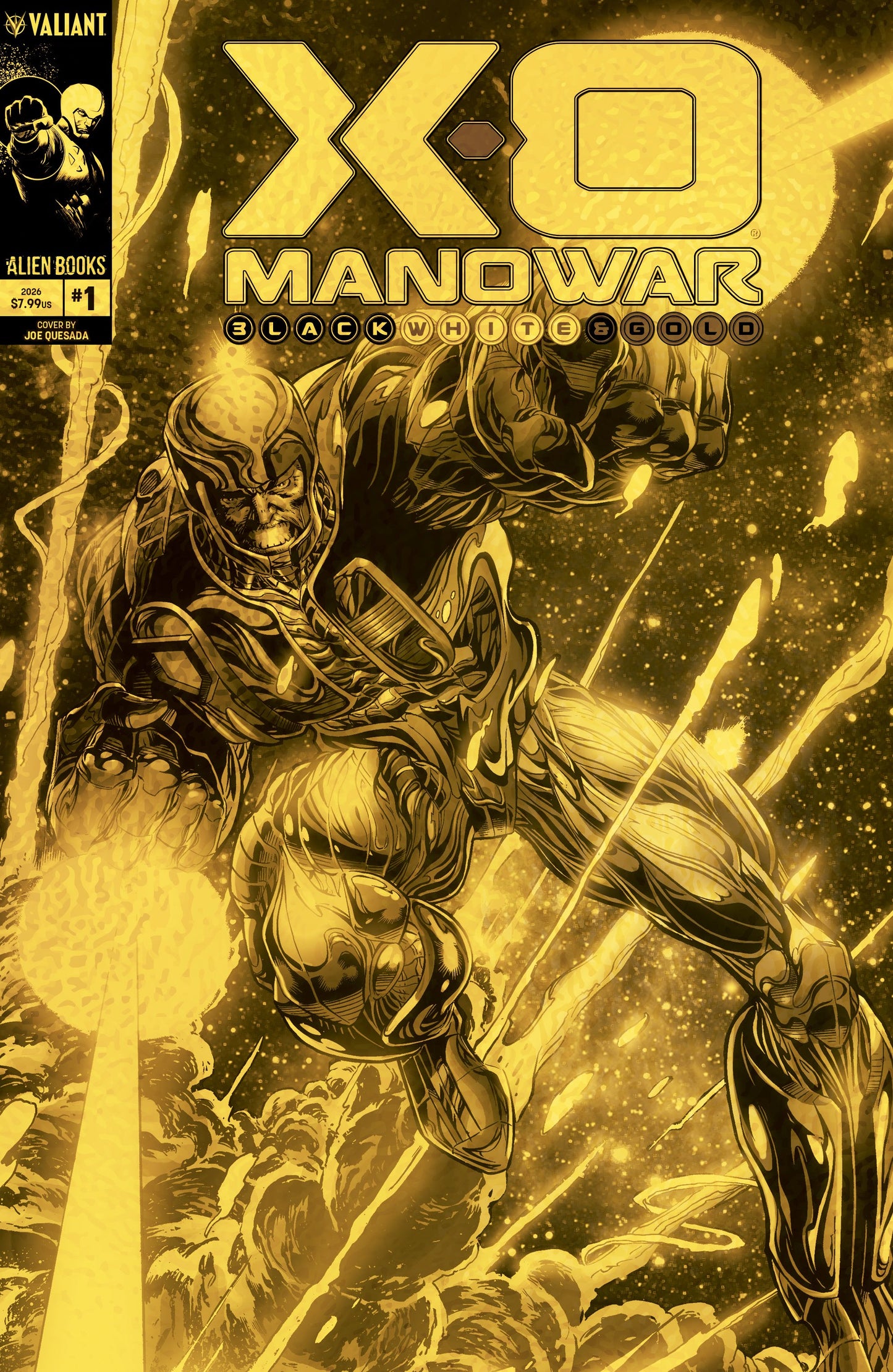 X-O MANOWAR BLACK, WHITE & GOLD #1 FOIL VAR D