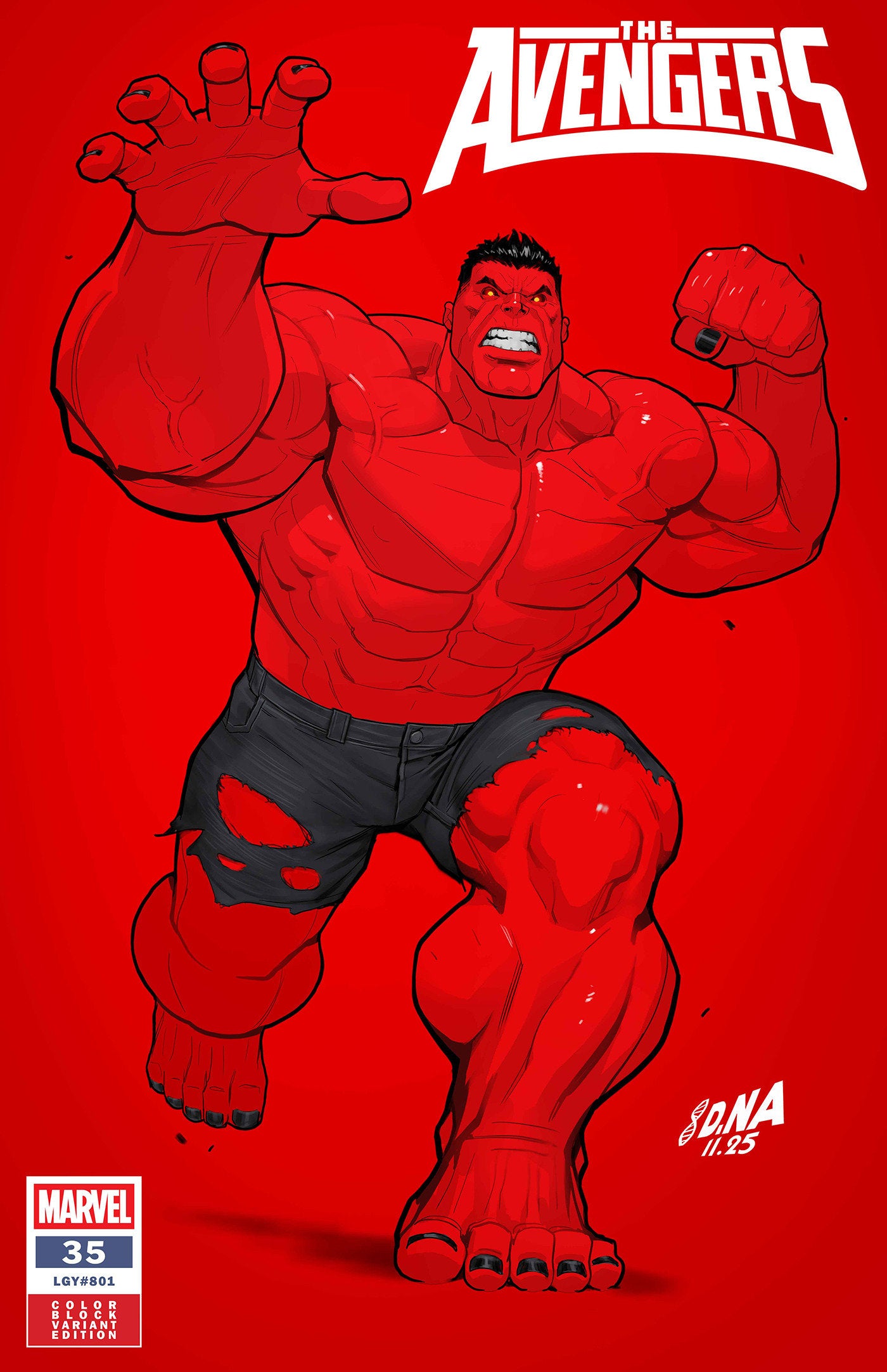 AVENGERS #35 DAVID NAKAYAMA COLOR BLOCK RED VAR (Backorder, Allow 4-5 Weeks)