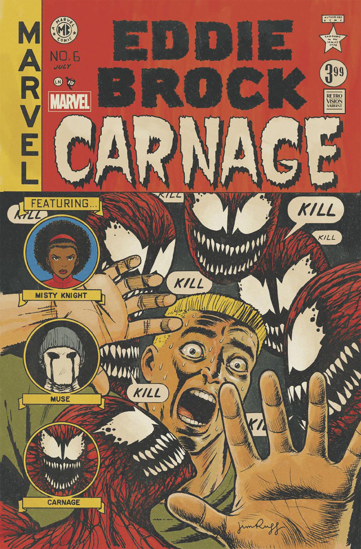 EDDIE BROCK CARNAGE #6 JIM RUGG RETRO VISION VAR (Backorder, Allow 4-5 Weeks)