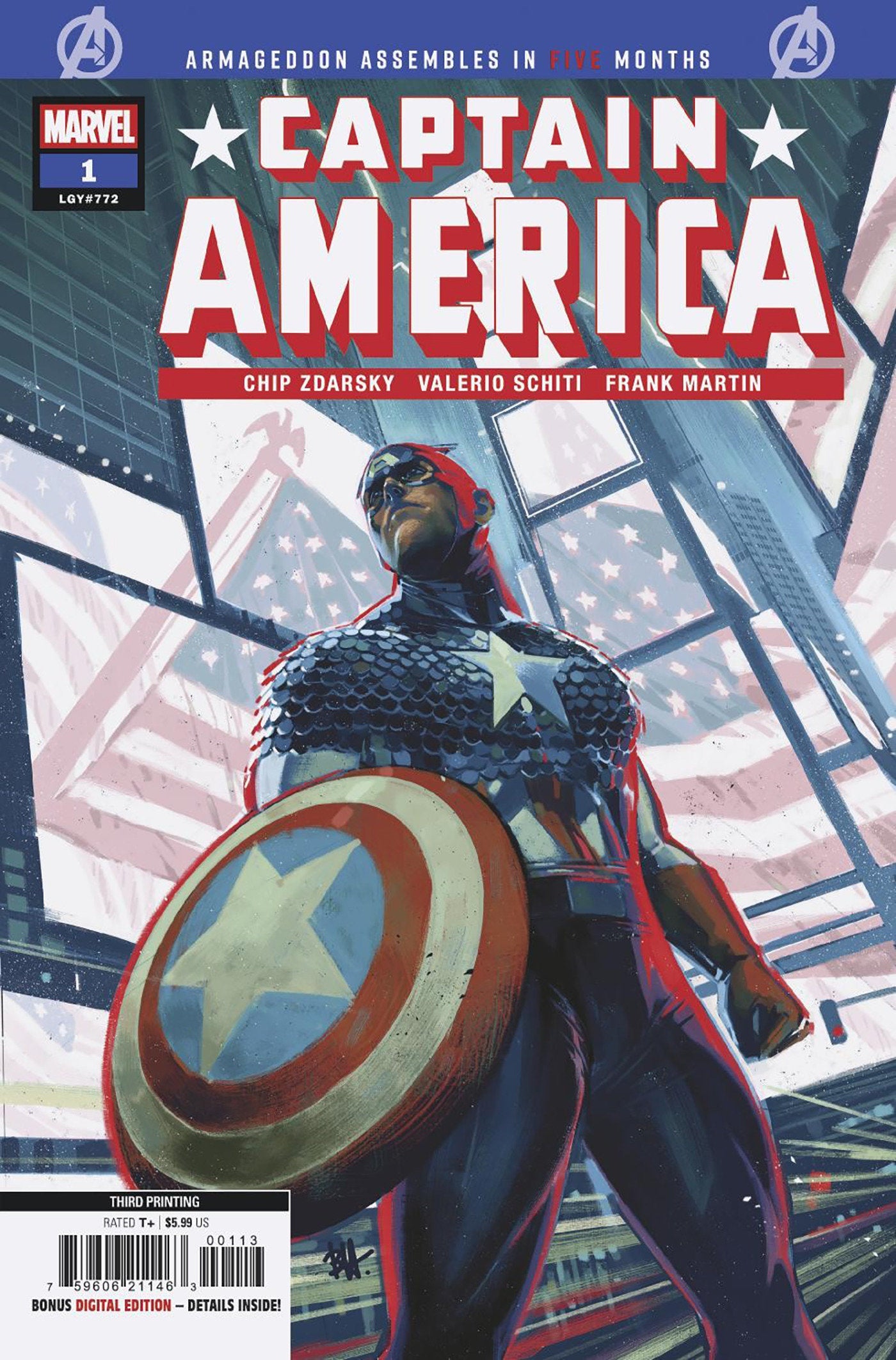 CAPTAIN AMERICA #1 BEN HARVEY 3RD PTG VAR (Backorder, Allow 4-5 Weeks)