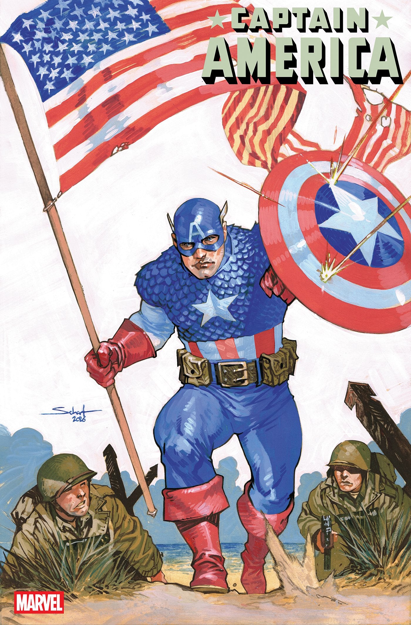 CAPTAIN AMERICA #16 JONAS SCHARF ART STYLE VAR | MARVEL | Comicbookeroo
