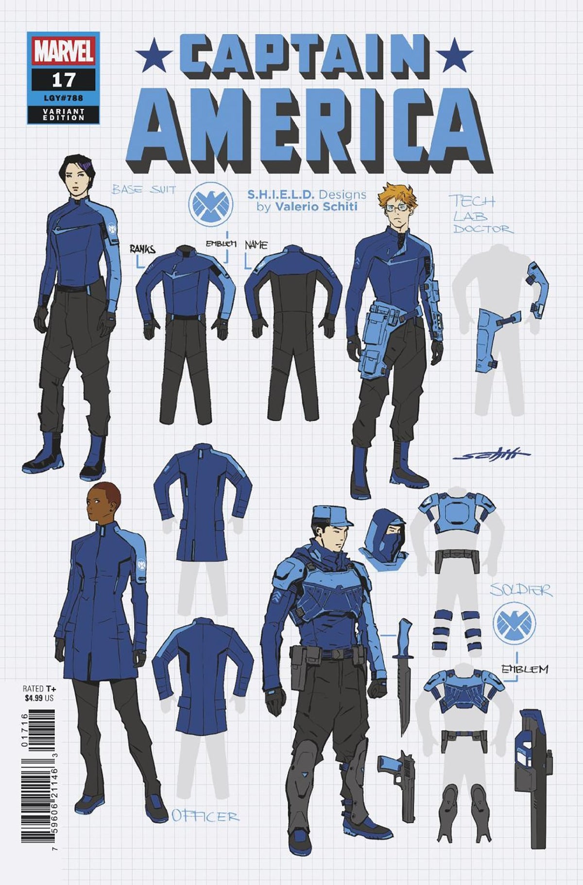 CAPTAIN AMERICA #17 VALERIO SCHITI DESIGN VAR | MARVEL | Comicbookeroo