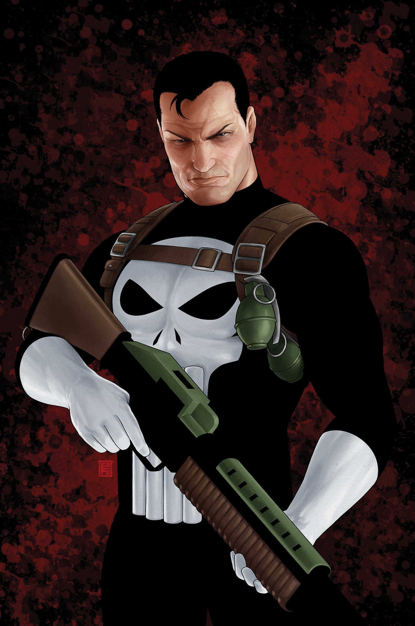 PUNISHER #1 JOHN TYLER CHRISTOPHER NEGATIVE SPACE VIRGIN 2ND PTG VAR (Backorder, Allow 4-5 Weeks)