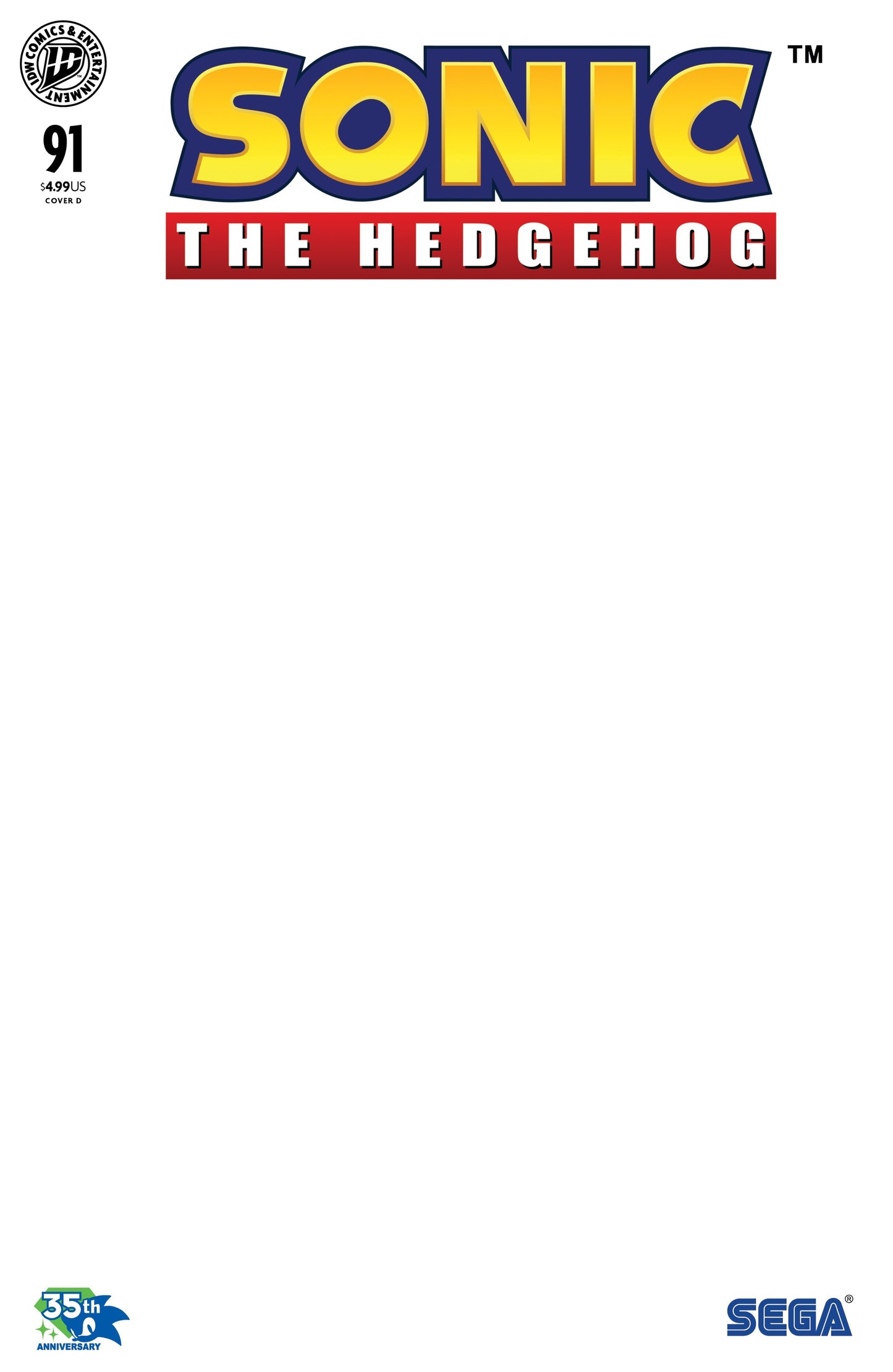 SONIC THE HEDGEHOG #91 VAR D (SKETCH VAR) | IDW PUBLISHING | Comicbookeroo