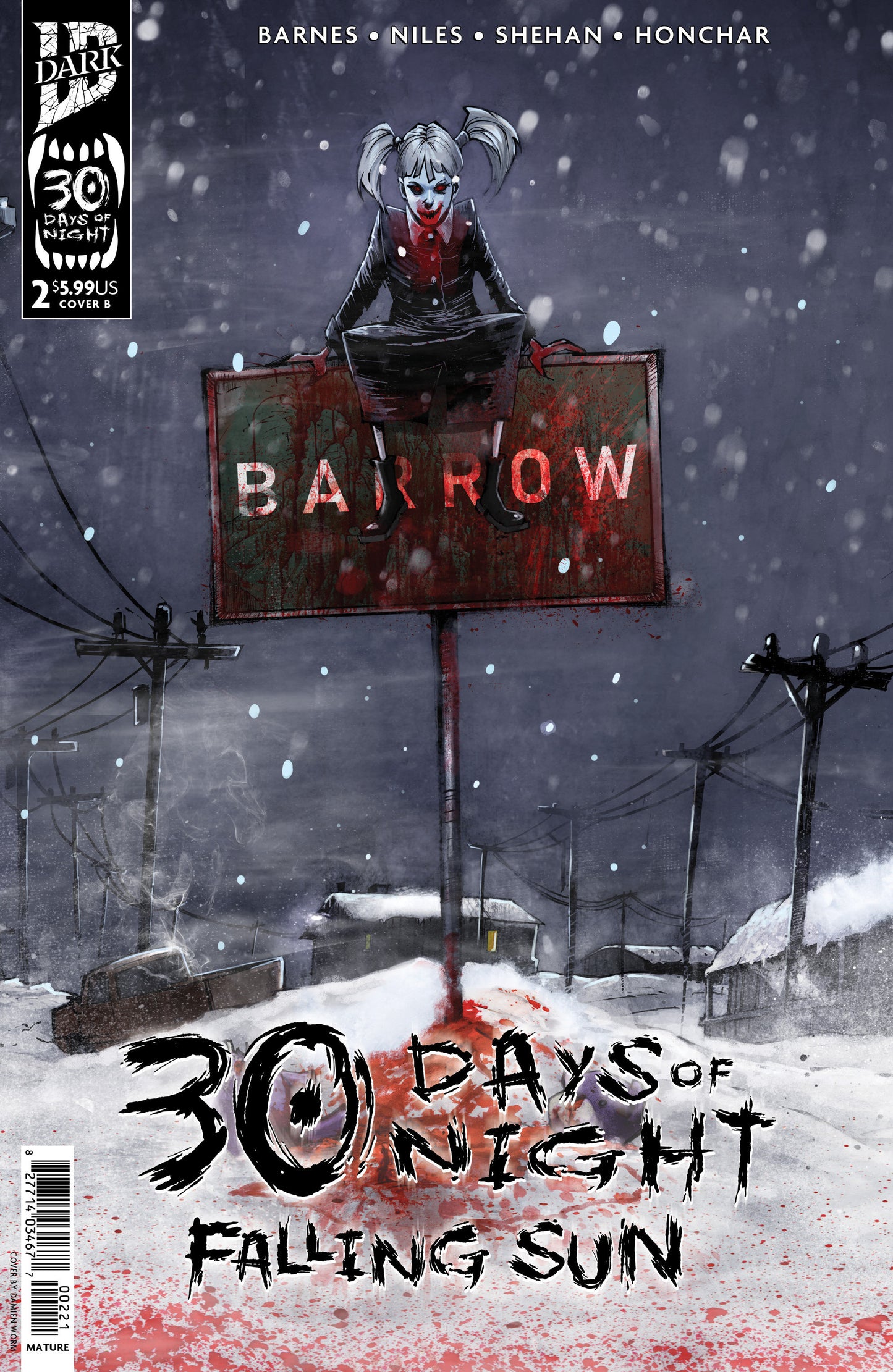 30 DAYS OF NIGHT: FALLING SUN #2 VAR B (DAMIEN WORM) (Backorder, Allow 4-5 Weeks)