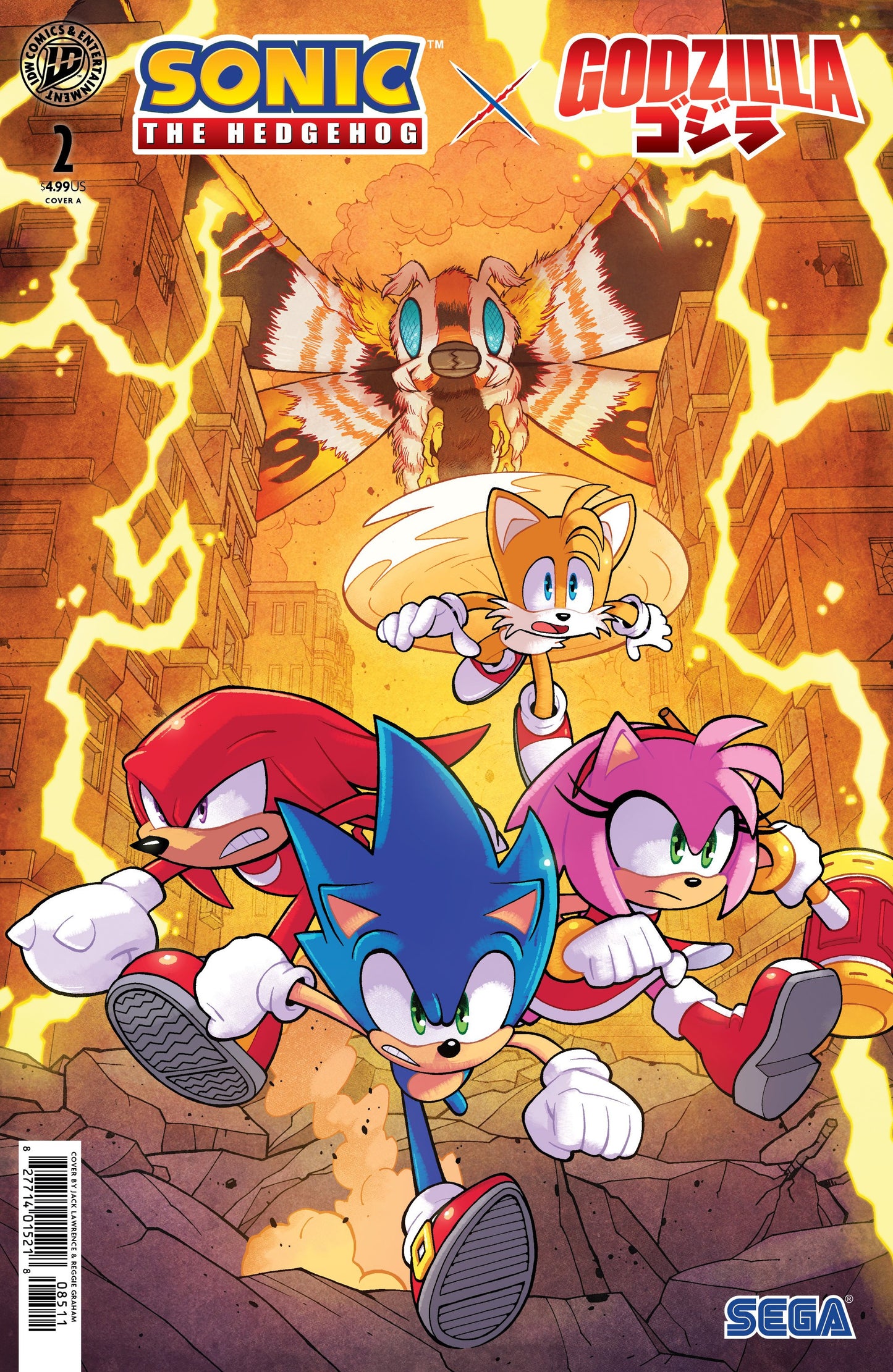 SONIC THE HEDGEHOG X GODZILLA #2 COVER A (LAWRENCE) | IDW PUBLISHING | Comicbookeroo