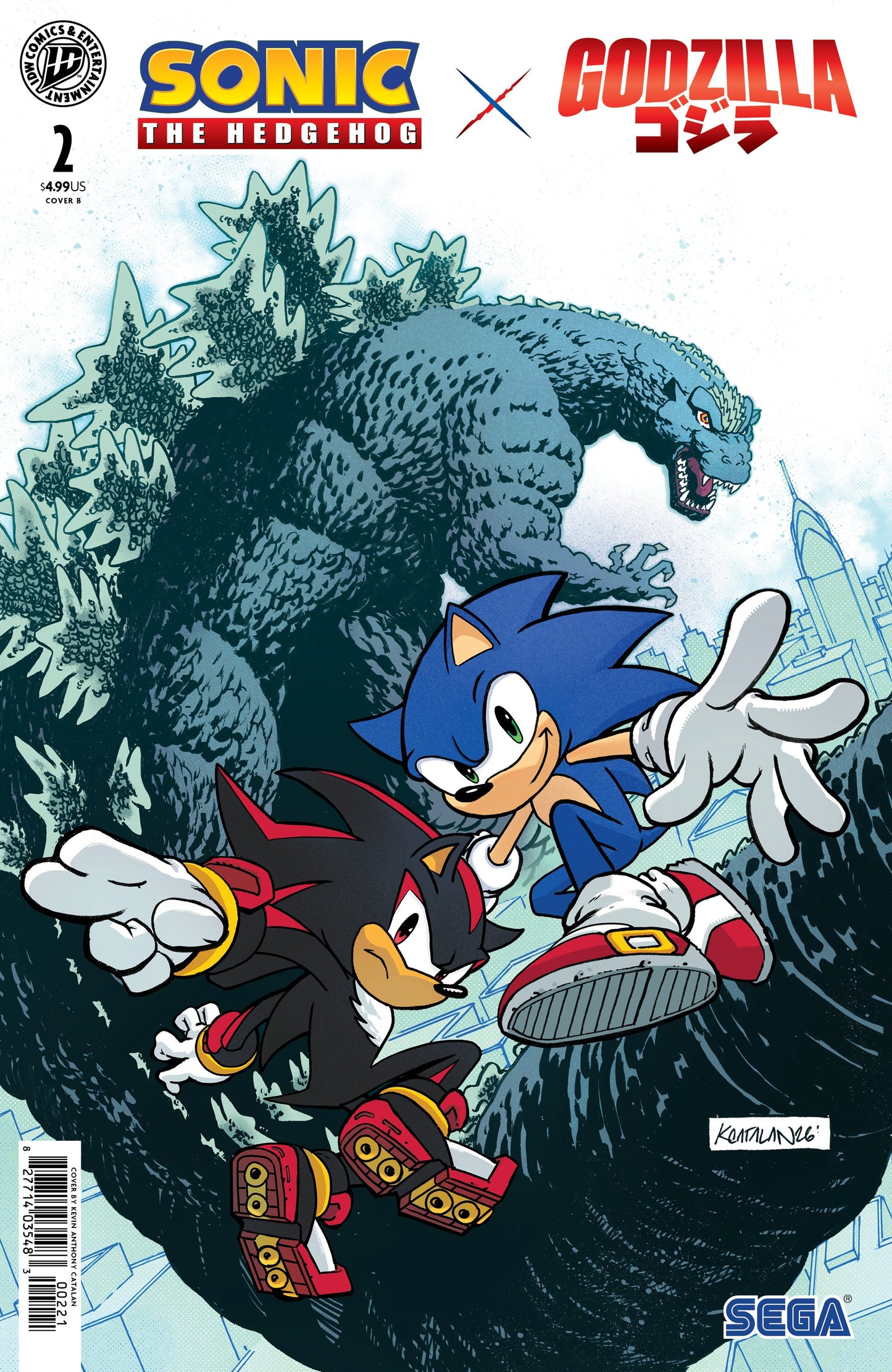 SONIC THE HEDGEHOG X GODZILLA #2 VAR B | IDW PUBLISHING | Comicbookeroo