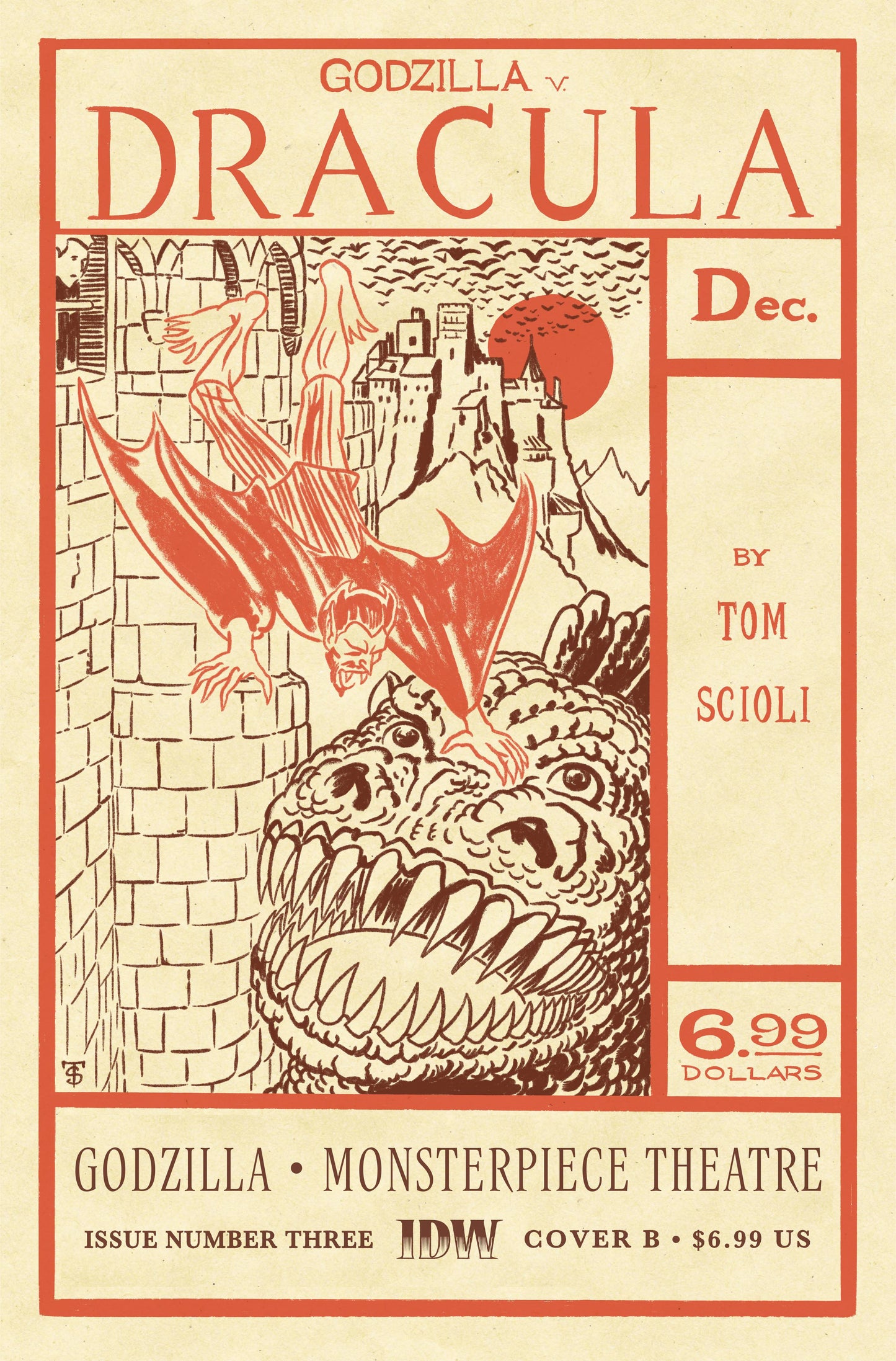 GODZILLA MONSTERPIECE THEATRE #3 CVR B SCIOLI (22 Jan Release) - Comicbookeroo