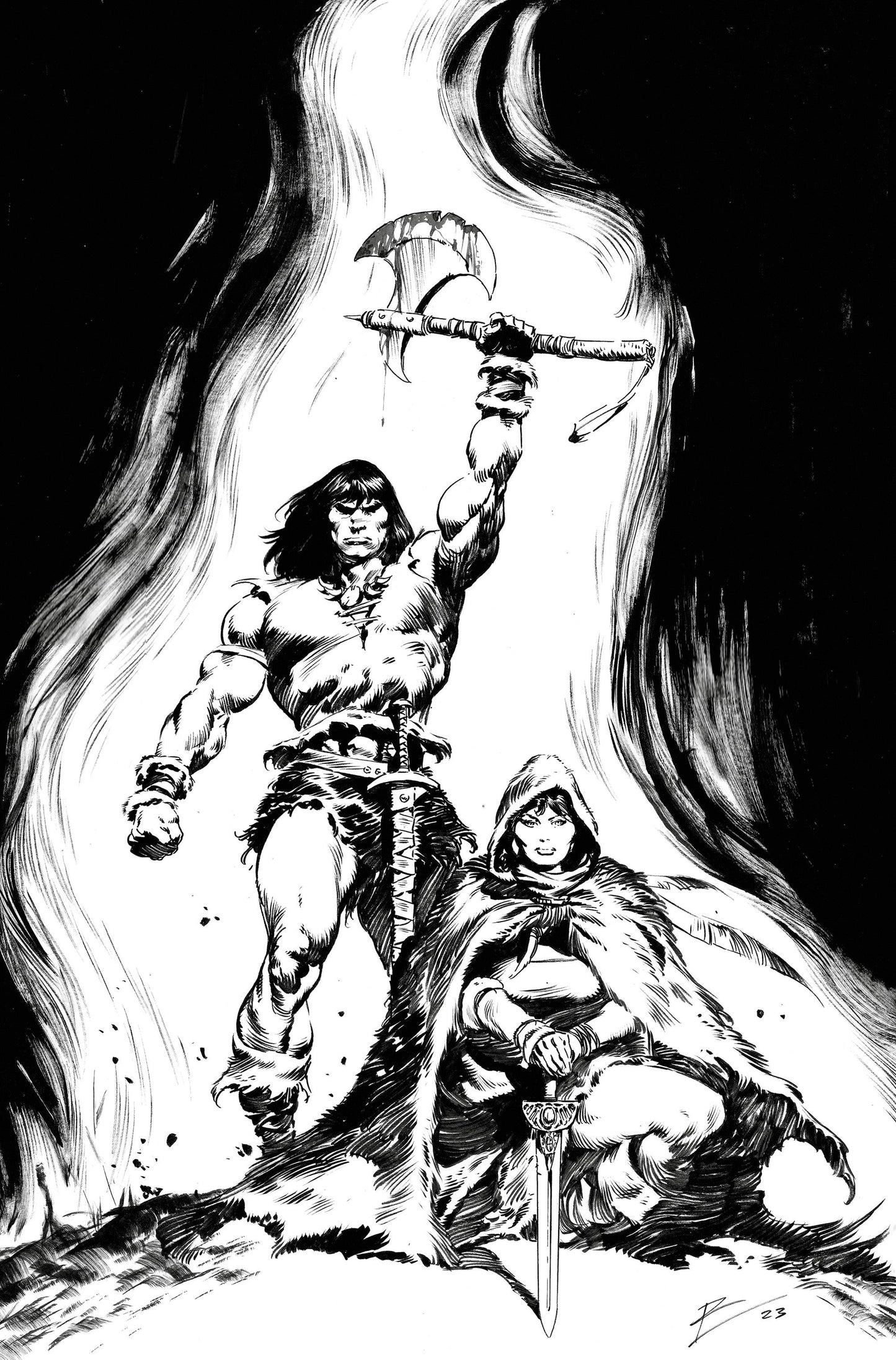 CONAN BARBARIAN #2 CVR G 1:10 INCV TORRE B&W INKS VIRGIN - Comicbookeroo