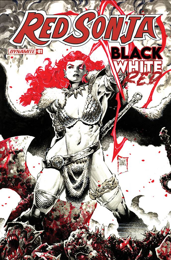 RED SONJA BLACK WHITE RED #1 CVR C TAN - Comicbookeroo