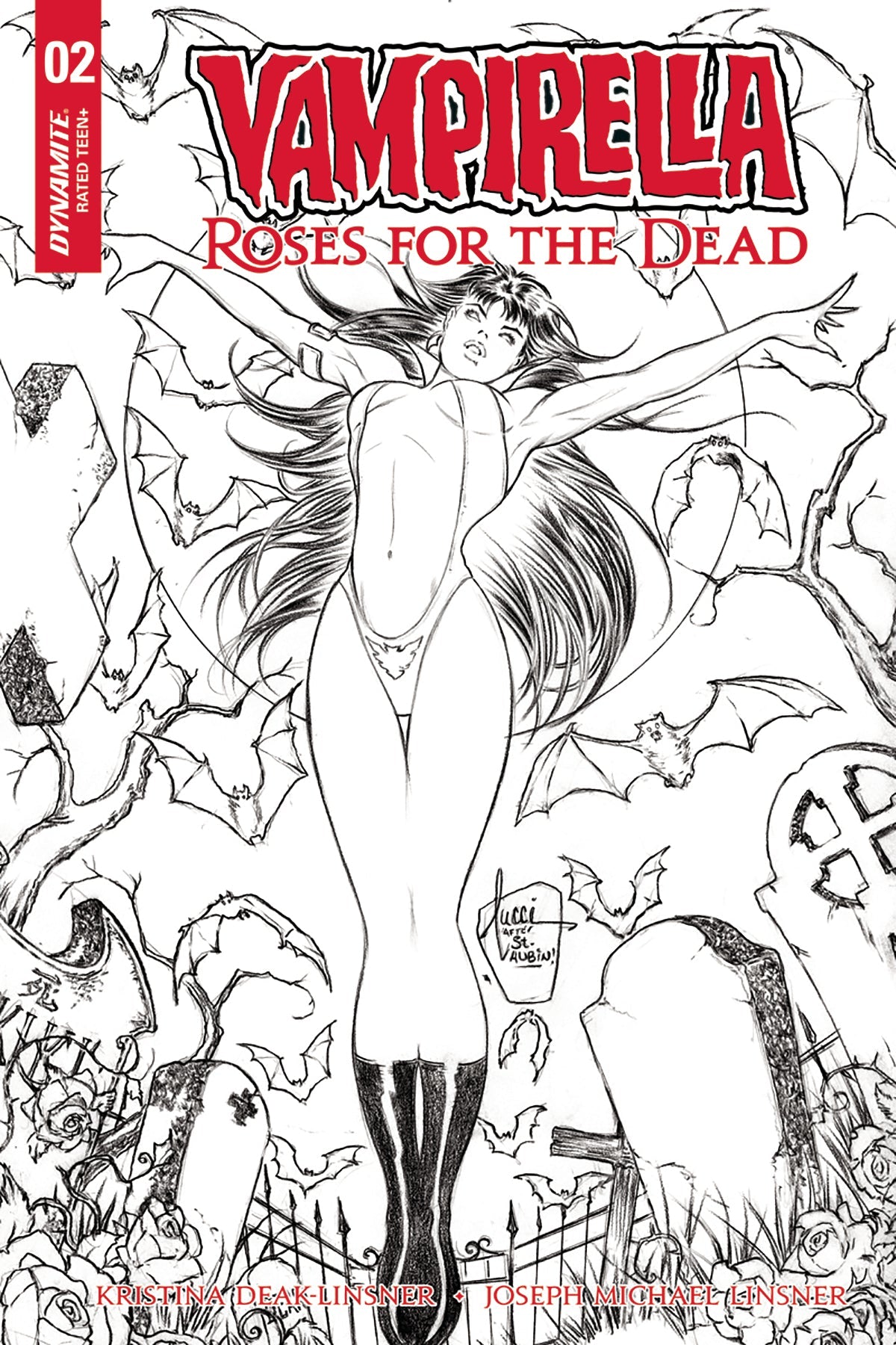 VAMPIRELLA ROSES FOR DEAD #2 (OF 4) 1:10 INCV TUCCI B&W ( - Comicbookeroo