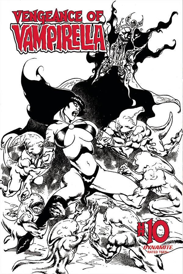 VENGEANCE OF VAMPIRELLA #10 1:11 CASTRO B&W FOC INCV - Comicbookeroo