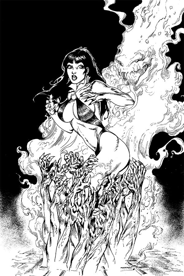 VENGEANCE OF VAMPIRELLA #7 1:15 CASTRO B&W VIRGIN FOC INC - Comicbookeroo