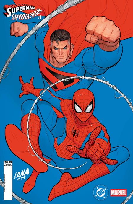 DC MARVEL SUPERMAN SPIDER-MAN #1 (ONE SHOT) CVR Q DAVID NAKAYAMA KINGDOM COME SUPERMAN & SPIDER-MAN CARD STOCK VAR (25 Mar Release)