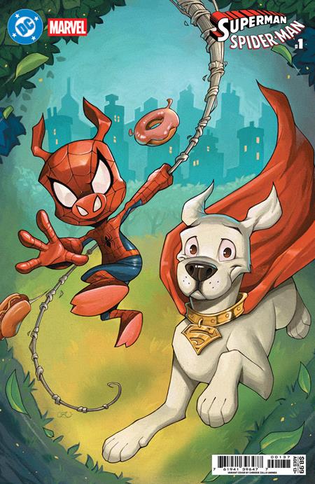 DC MARVEL SUPERMAN SPIDER-MAN #1 (ONE SHOT) CVR W CHRISSIE ZULLO KRYPTO & SPIDER-HAM CARD STOCK VAR (25 Mar Release)