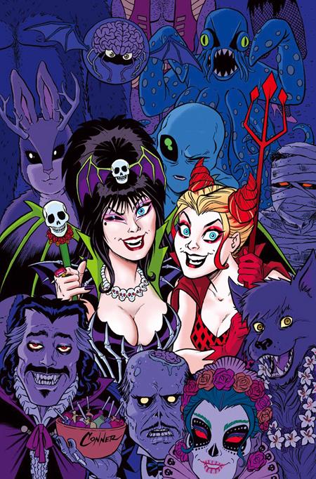 HARLEY QUINN X ELVIRA #6 CVR F AMANDA CONNER PARTY METAL VIRGIN VAR