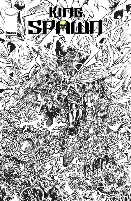 KING SPAWN #55 CVR B HARVEY TOLIBAO B&W VAR (Backorder, Allow 4-5 Weeks) | IMAGE COMICS | Comicbookeroo