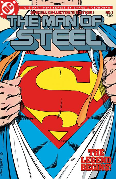 MAN OF STEEL #1 FACSIMILE EDITION CVR C JOHN BRYNE FOIL VAR (Backorder, Allow 4-5 Weeks)