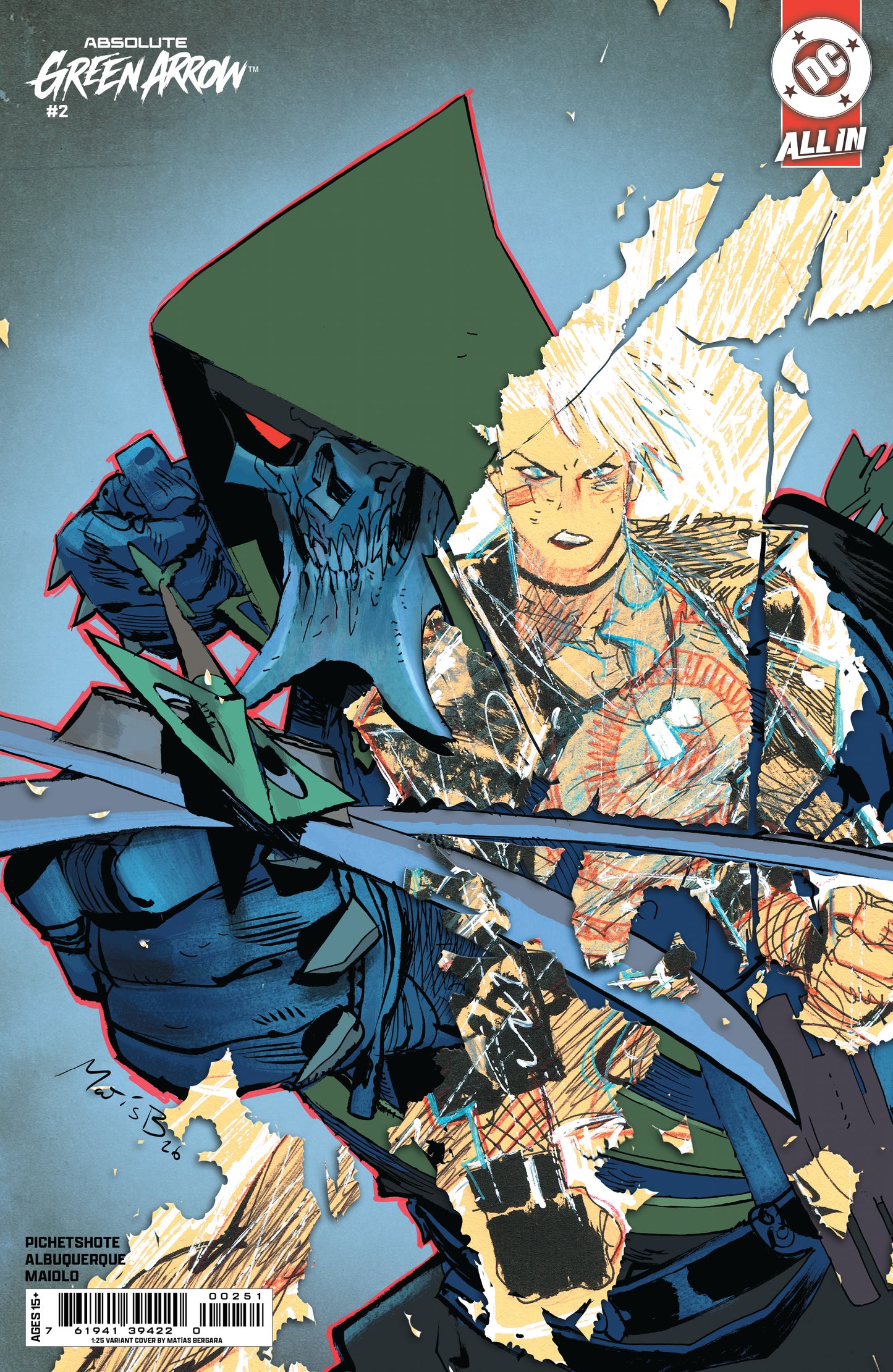 ABSOLUTE GREEN ARROW #2 (OF 6) CVR E INC 1:25 MATIAS BERGARA CARD STOCK VAR (17 Jun Release)