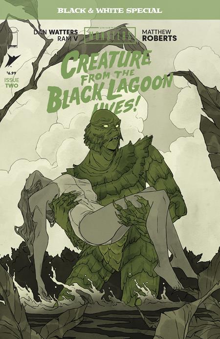UNIVERSAL MONSTERS CREATURE FROM THE BLACK LAGOON LIVES BLACK & WHITE SPECIAL #2 (OF 2) CVR B ABIGAIL LARSON VAR (Backorder, Allow 4-5 Weeks)