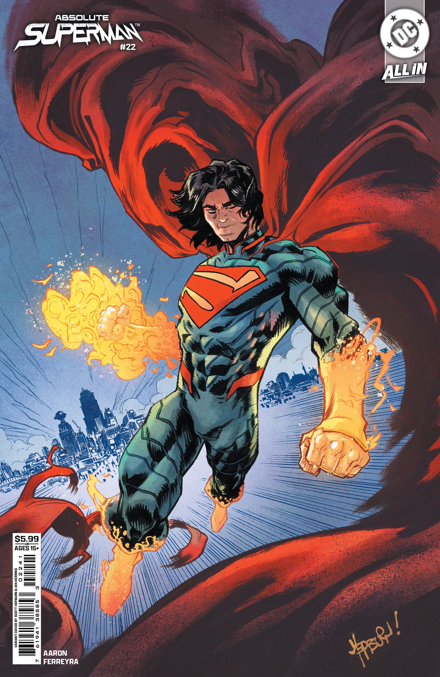 ABSOLUTE SUPERMAN #22 CVR D SCOTT HEPBURN CARD STOCK VAR | DC COMICS | Comicbookeroo
