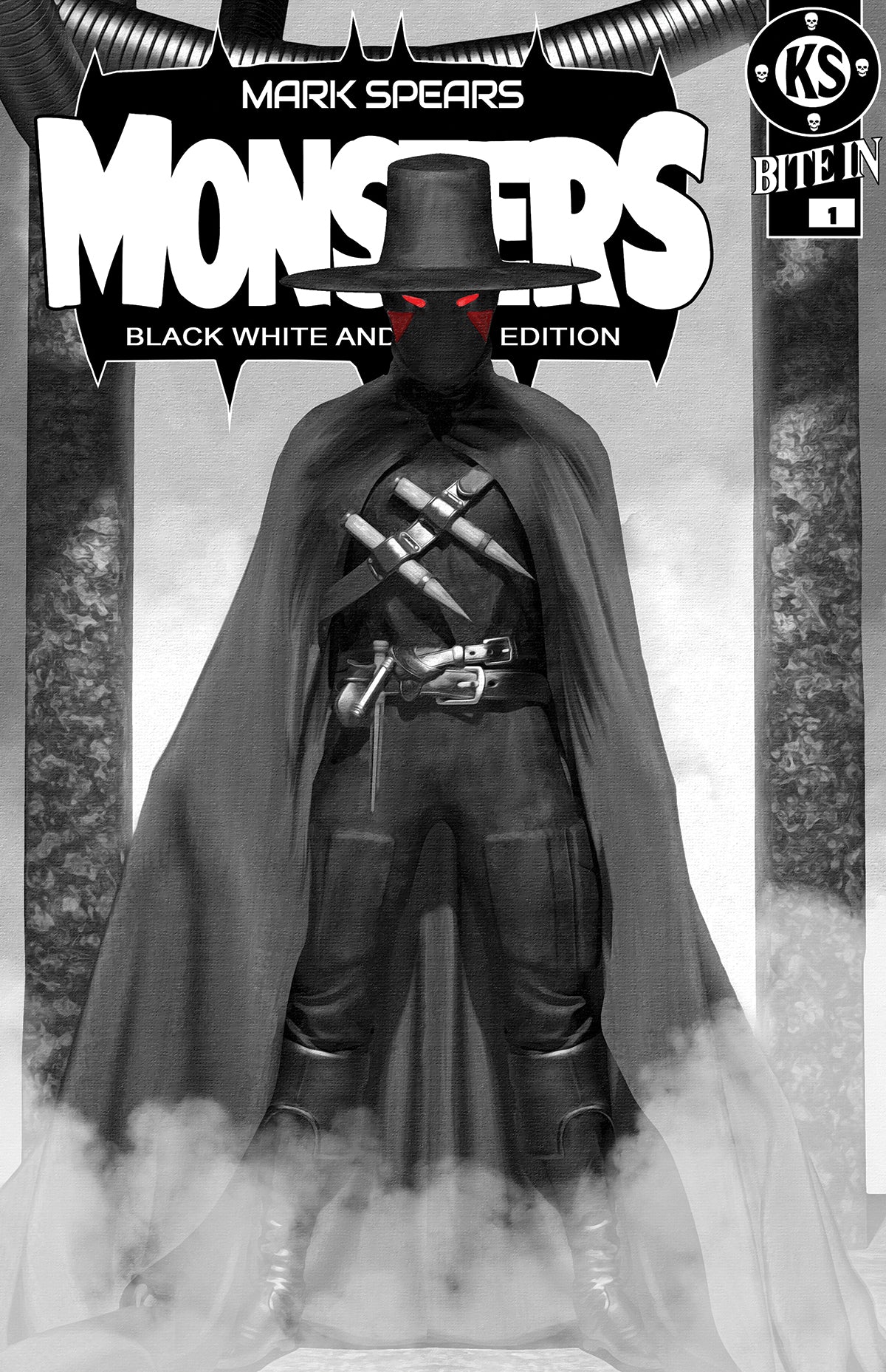 MARK SPEARS MONSTERS #1 7TH PTG BLACK WHITE & DEAD EDITION CVR D MARK SPEARS ABSOLUTE BATMAN #1 HOMAGE VAR
