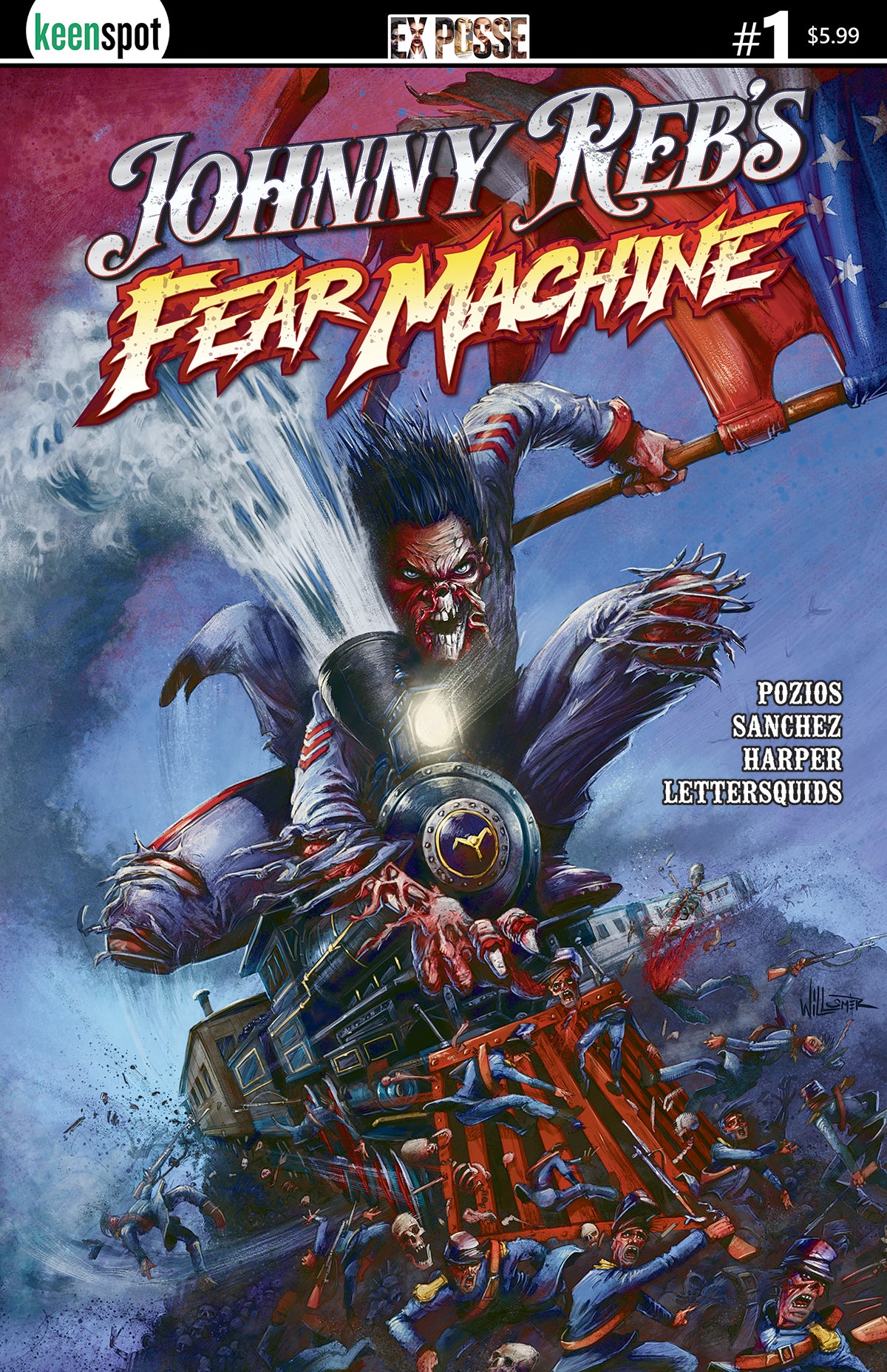 JOHNNY REBS FEAR MACHINE #1 CVR A TOBY WILLSMER | EX POSSE HOLDINGS | Comicbookeroo