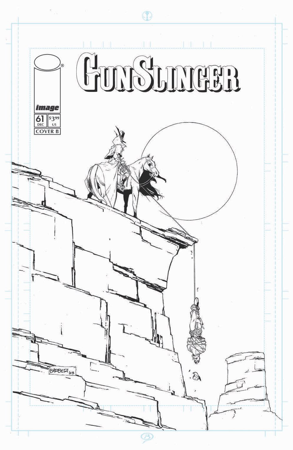GUNSLINGER SPAWN #61 CVR B CARLO BARBERI B&W VAR