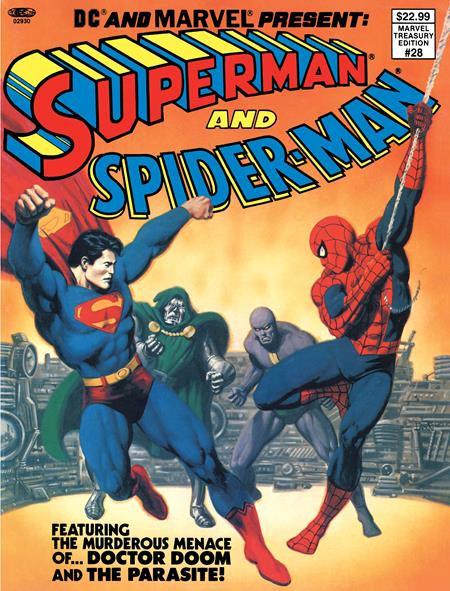 DC AND MARVEL PRESENT SUPERMAN AND SPIDER-MAN (MARVEL TREASURY EDITION #28) #1 FACSIMILE EDITION CVR C JOHN ROMITA SR & BOB LARKIN FOIL VAR (Backorder, Allow 4-5 Weeks) | DC COMICS | Comicbookeroo