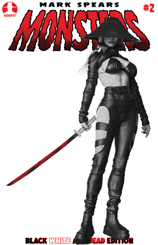 MARK SPEARS MONSTERS #2 4TH PTG BLACK WHITE & DEAD EDITION CVR E  MARK SPEARS TASTE OF BLOOD HOLOFOIL FLIP VAR