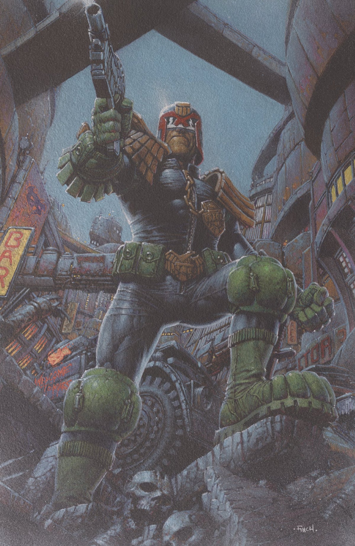 JUDGE DREDD/BIKER MICE FROM MARS #1 COVER F DAVID FINCH FOIL VAR