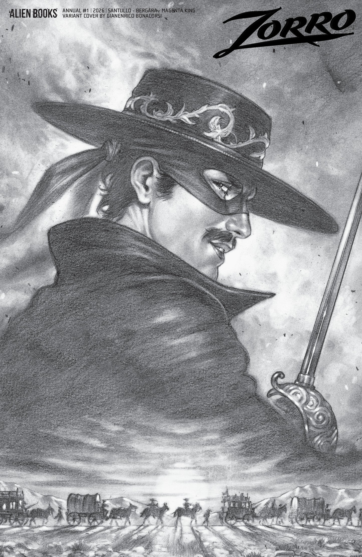 ZORRO ANNUAL #1 VAR D (BONACORSI B&W) (16 Dec Release)