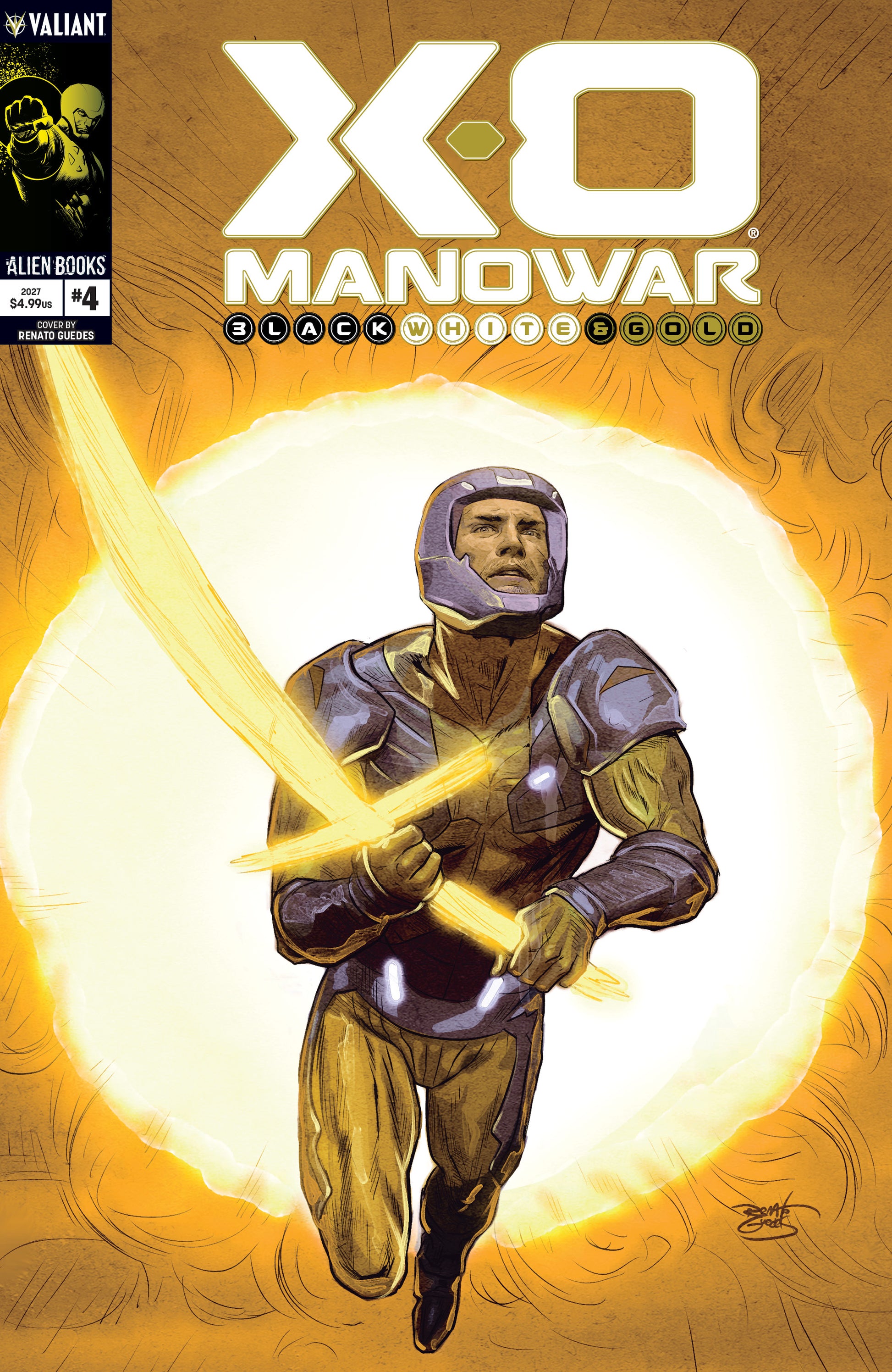 X-O MANOWAR BLACK, WHITE & GOLD #4 COVER A (GUEDES) | IDW PUBLISHING | Comicbookeroo