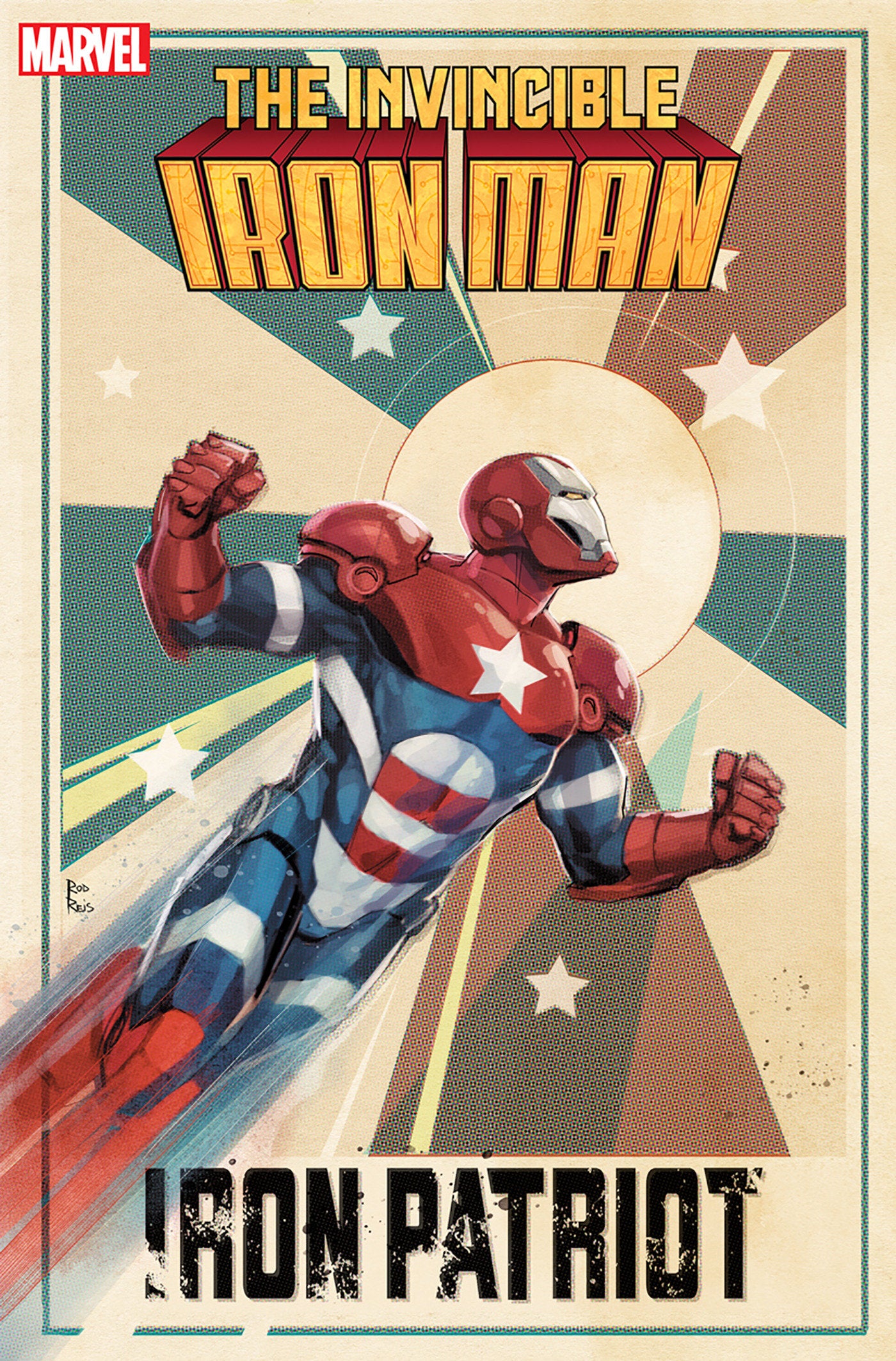 INVINCIBLE IRON MAN #19 ROD REIS IRON PATRIOT VAR (Backorder, Allow 2-3 Weeks)