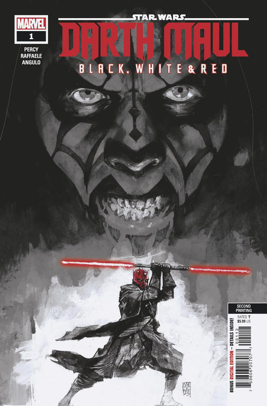 STAR WARS DARTH MAUL BLACK WHITE & RED #1 2ND PTG MALEEV VAR (Backorder, Allow 4-5 Weeks) - Comicbookeroo