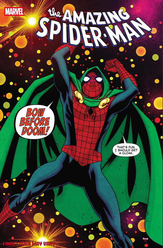 AMAZING SPIDER-MAN #23 MIKE MCKONE DOOM HOMAGE VAR [DS] (Backorder, Allow 4-5 Weeks)